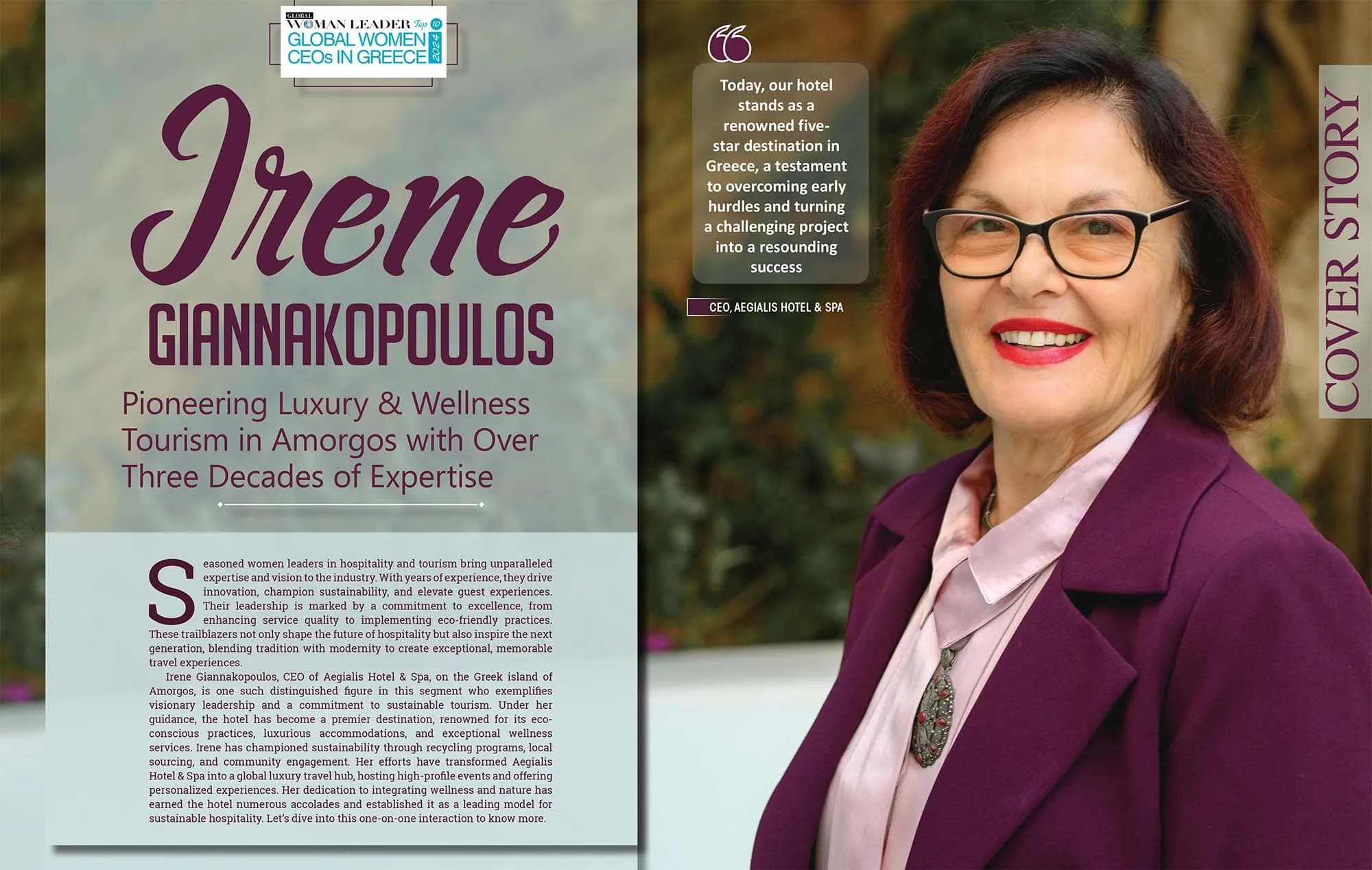 Global Woman Leader cover featuring Irene Giannakopoulos