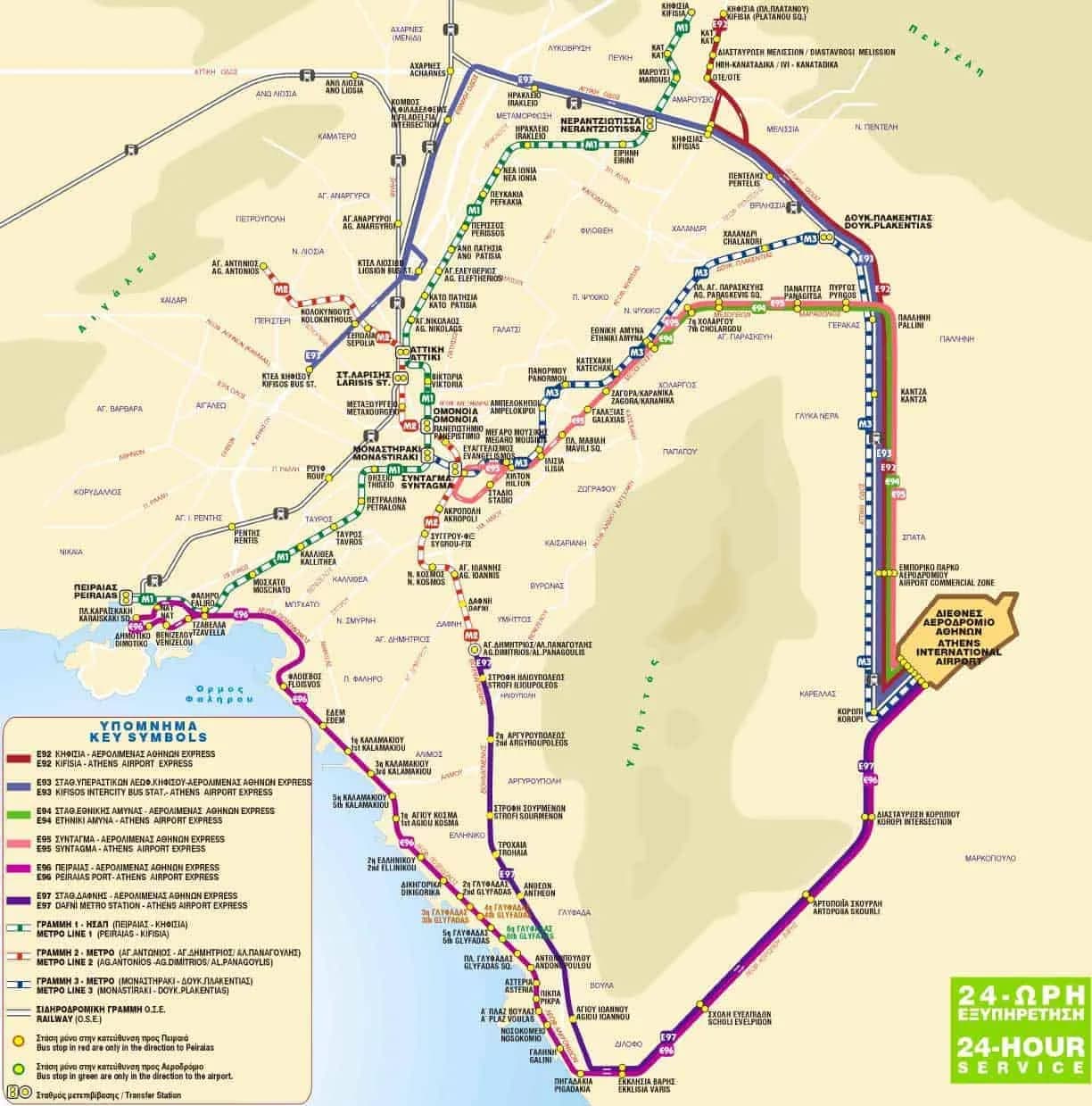 Athens City Metro Map