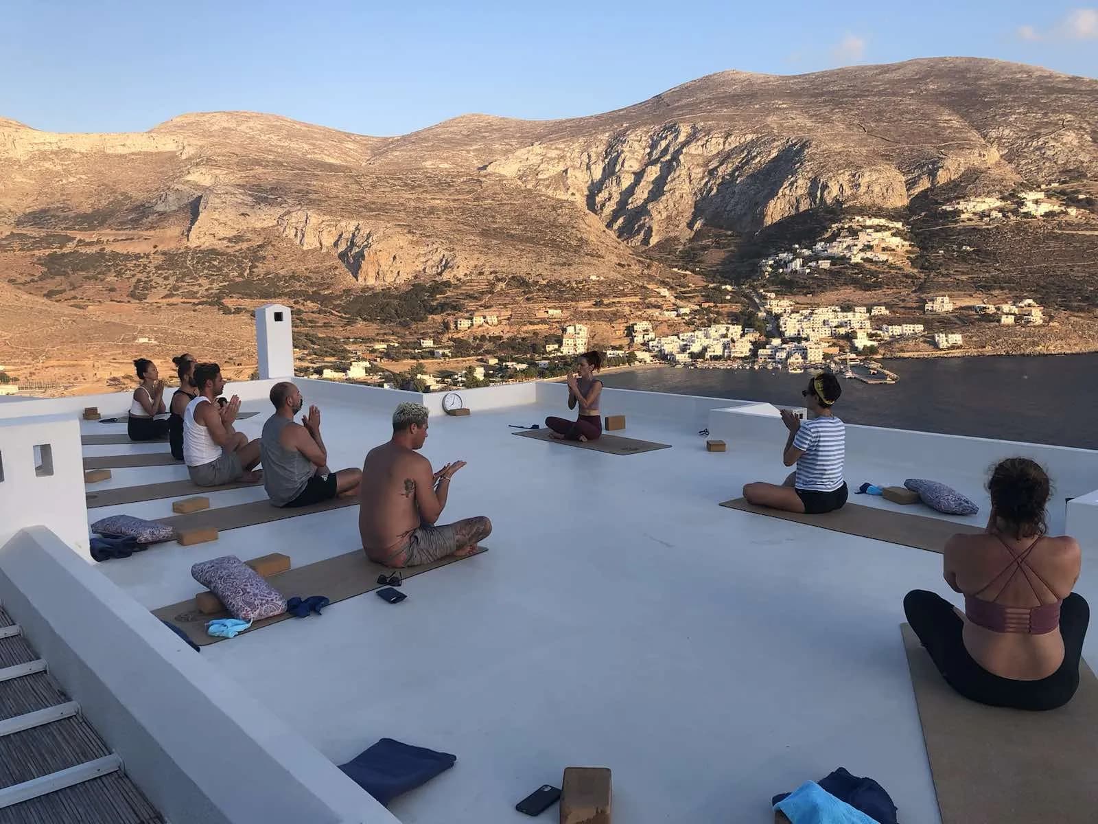 Yoga for guests at Aegialis 2
