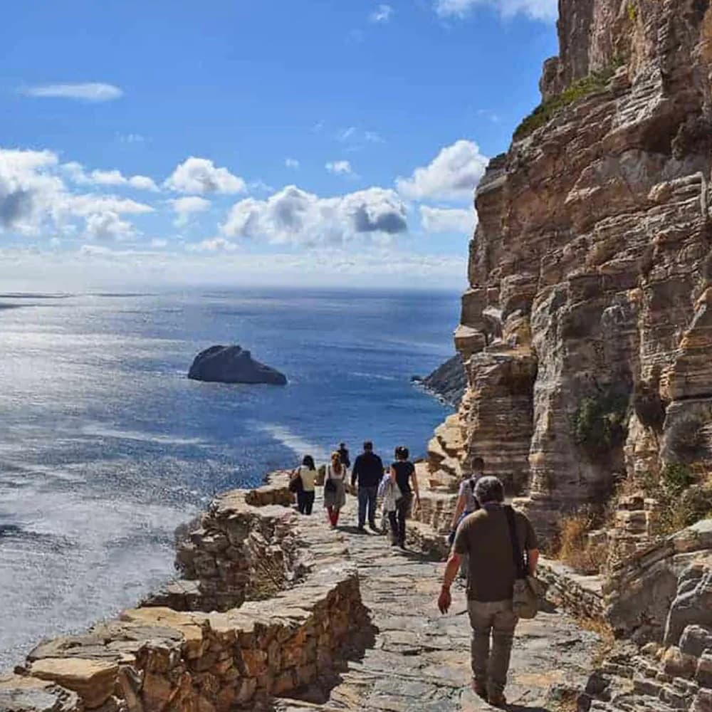 Hiking viewpoint over the Aegean Sea in Amorgos